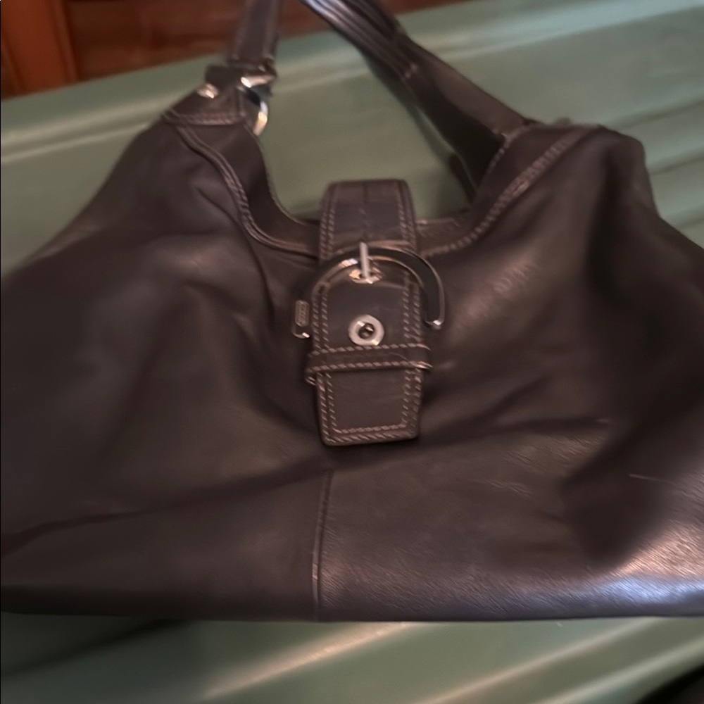 Coach Black Leather Shoulder Bag